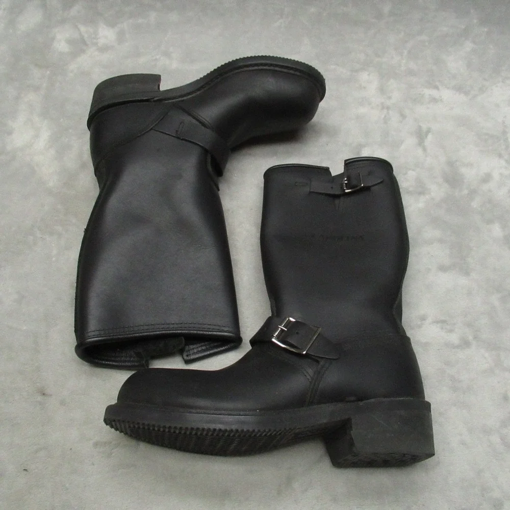 Carolina Men‎ 5.5R Black Leather Steel Toe Engineer Goodyear R21131 USA RARE NEW